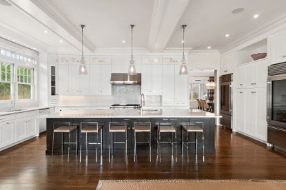 kitchen with double wolfe and subzero appliances